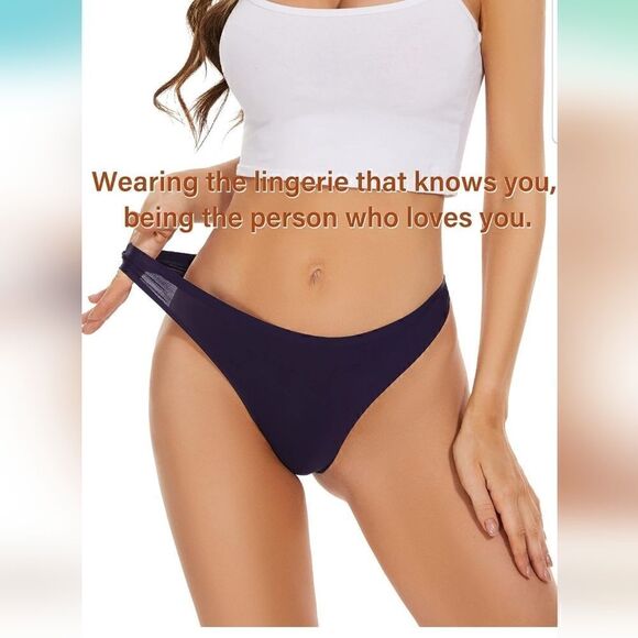 Seamless Thongs for Women No Show Thongs Nylon Stretch Thong Panti - Picture 16 of 16